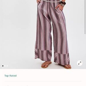 NWT Free People Striped Wide-Leg Day’s End Pants